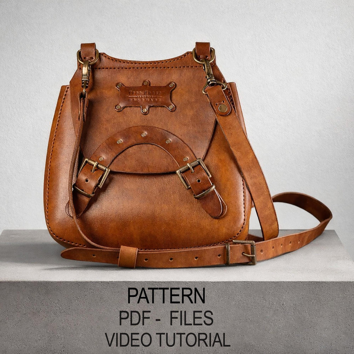 Leather Bag Pattern PDF, Crossbody Bag Pattern, DIY Leather Bag Template