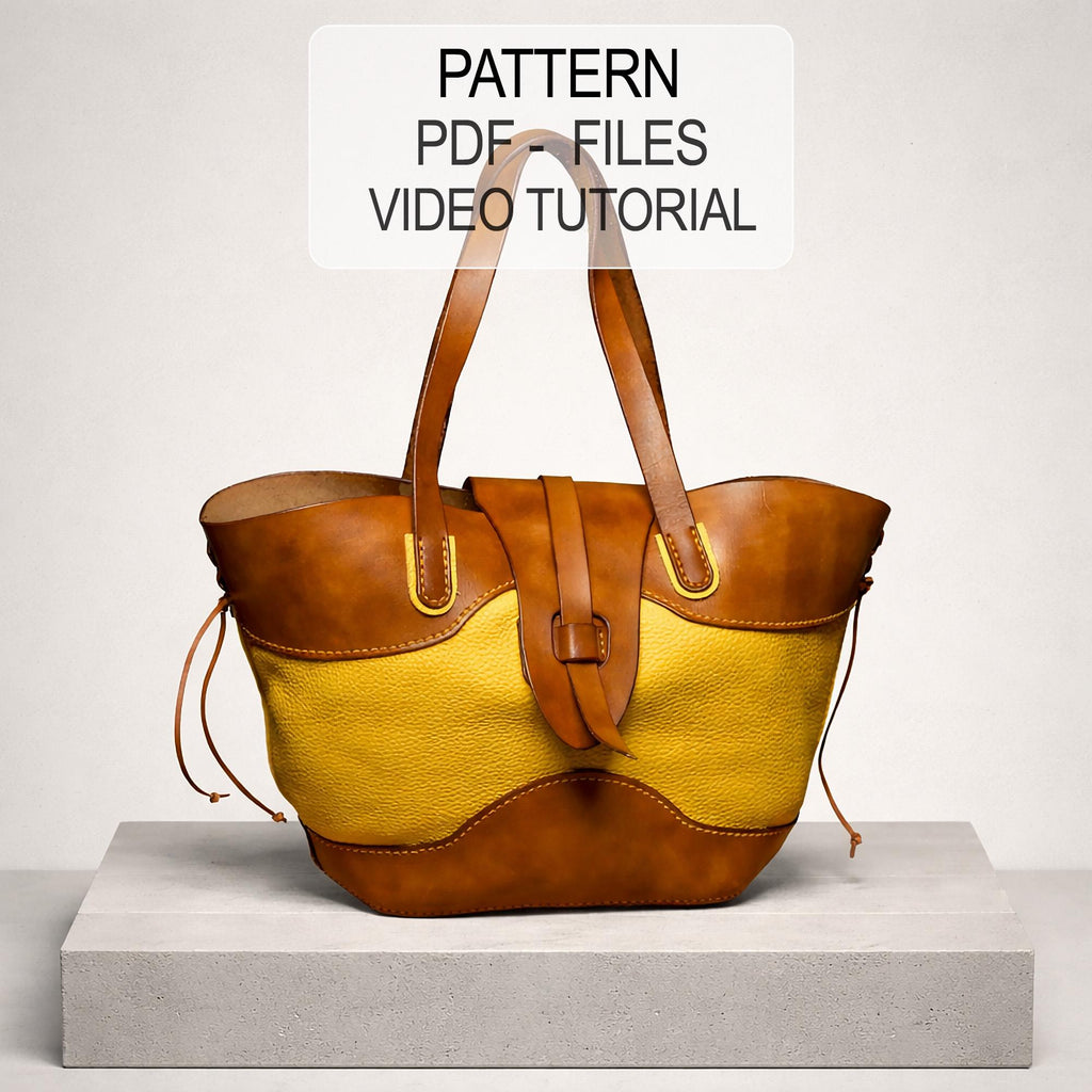 Leather Tote Bag Pattern PDF – Tote Bag Template DIY, Leather Bag Pattern