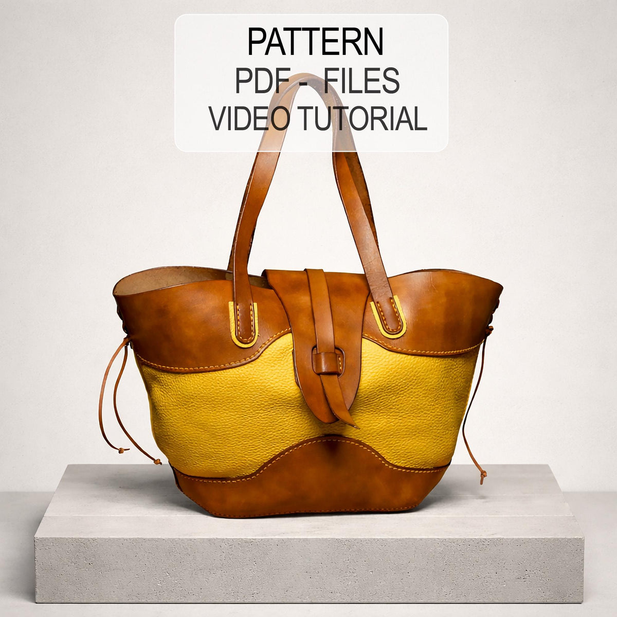 Leather Tote Bag Pattern PDF – Tote Bag Template DIY, Leather Bag Pattern