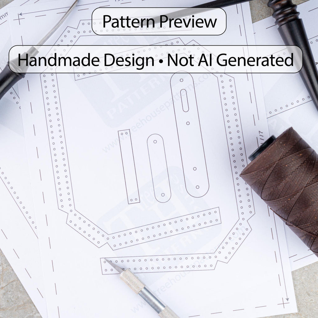 Leather Bag Pattern PDF, Crossbody Shoulder Bag Template, DIY Leather Bag Pattern