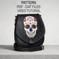Leather Bag Pattern PDF, Skull Crossbody DXF, Gothic Purse Laser Cut, Halloween Bag Design