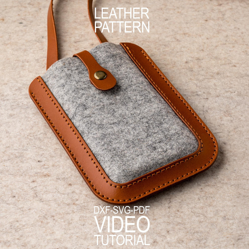 Leather Pouch Pattern PDF, Phone Pouch Template, SVG DXF for Laser