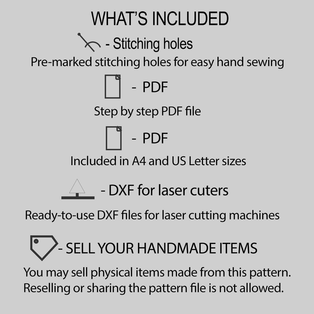 Passport Wallet Pattern, Leather Passport Holder Template, PDF DXF SVG, Beginner Leather Pattern