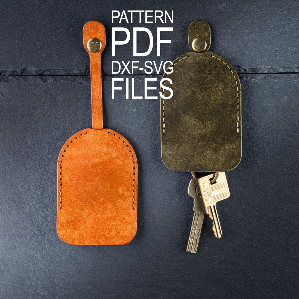 Leather key holder pattern PDF, key case template, DIY key wallet, dxf svg files
