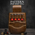 Shotgun shell pouch pattern, leather ammo pouch template pdf dxf svg , belt cartridge holder DIY