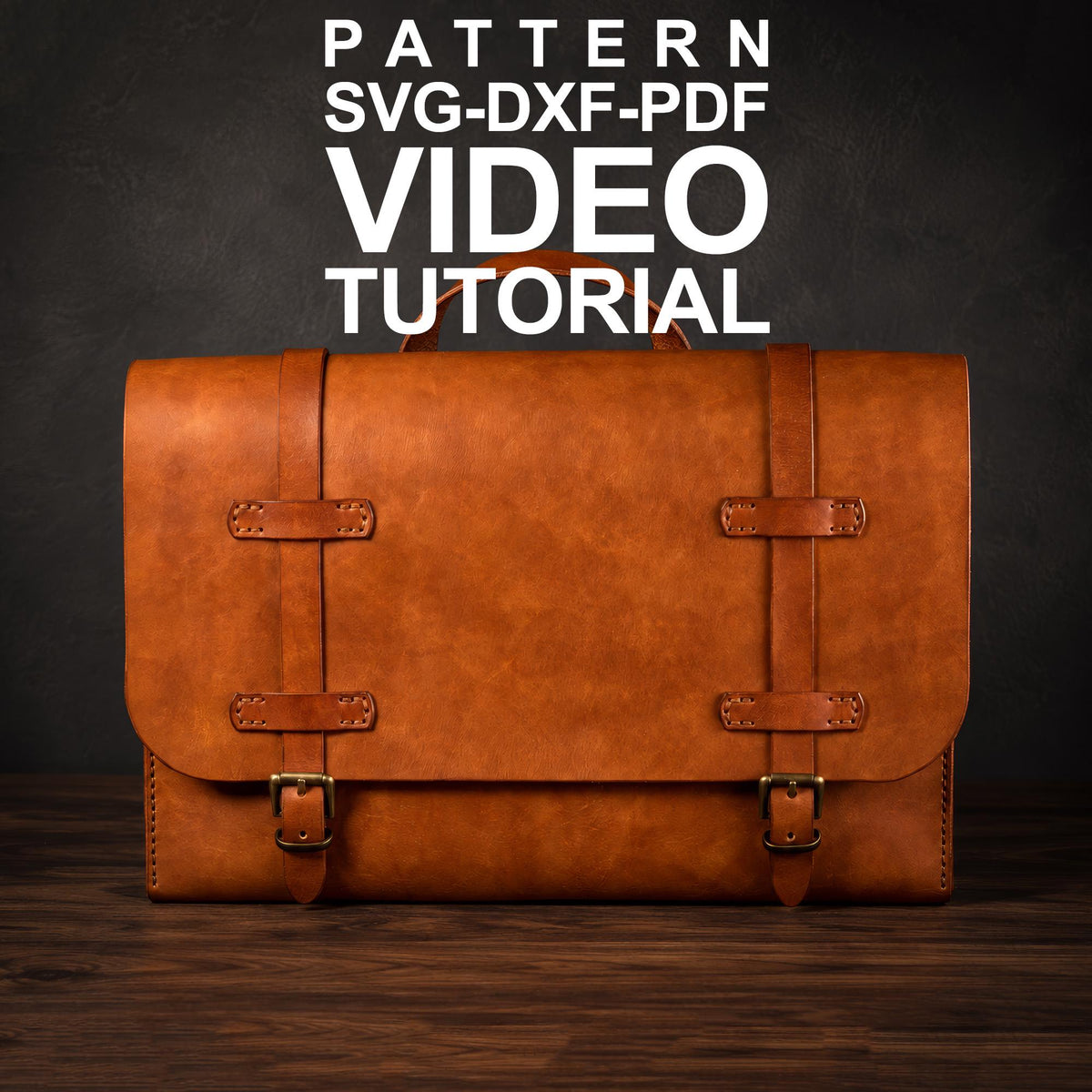 Leather Briefcase Pattern PDF: Tablet Bag Digital Template DXF - SVG File