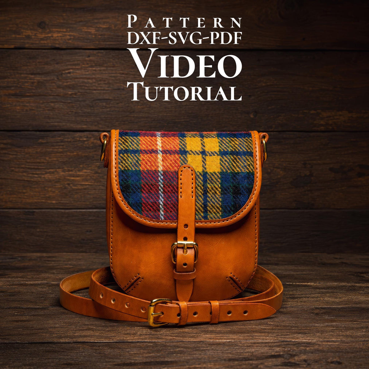 Leather Bag Pattern PDF, Crossbody Shoulder Bag Template, DIY Leather Bag Pattern