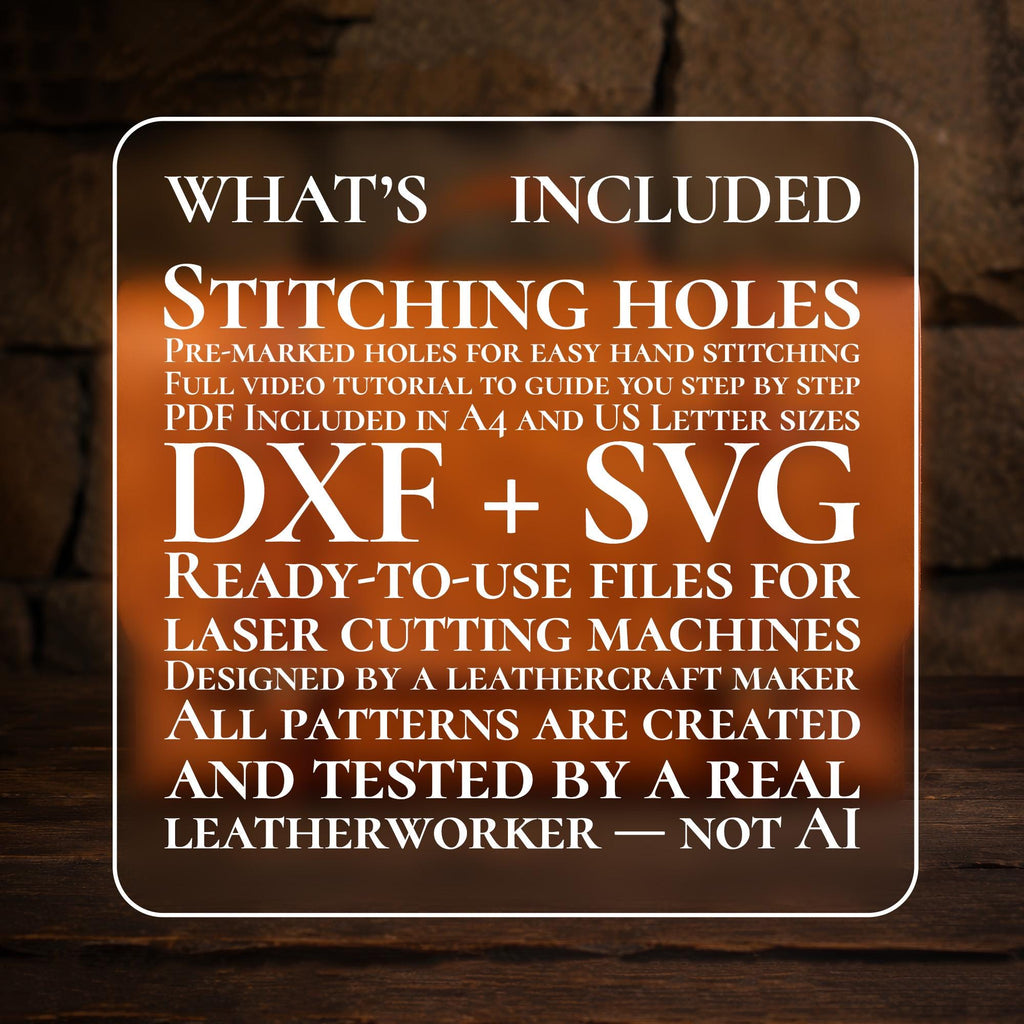 Leather Briefcase Pattern PDF: Tablet Bag Digital Template DXF - SVG File