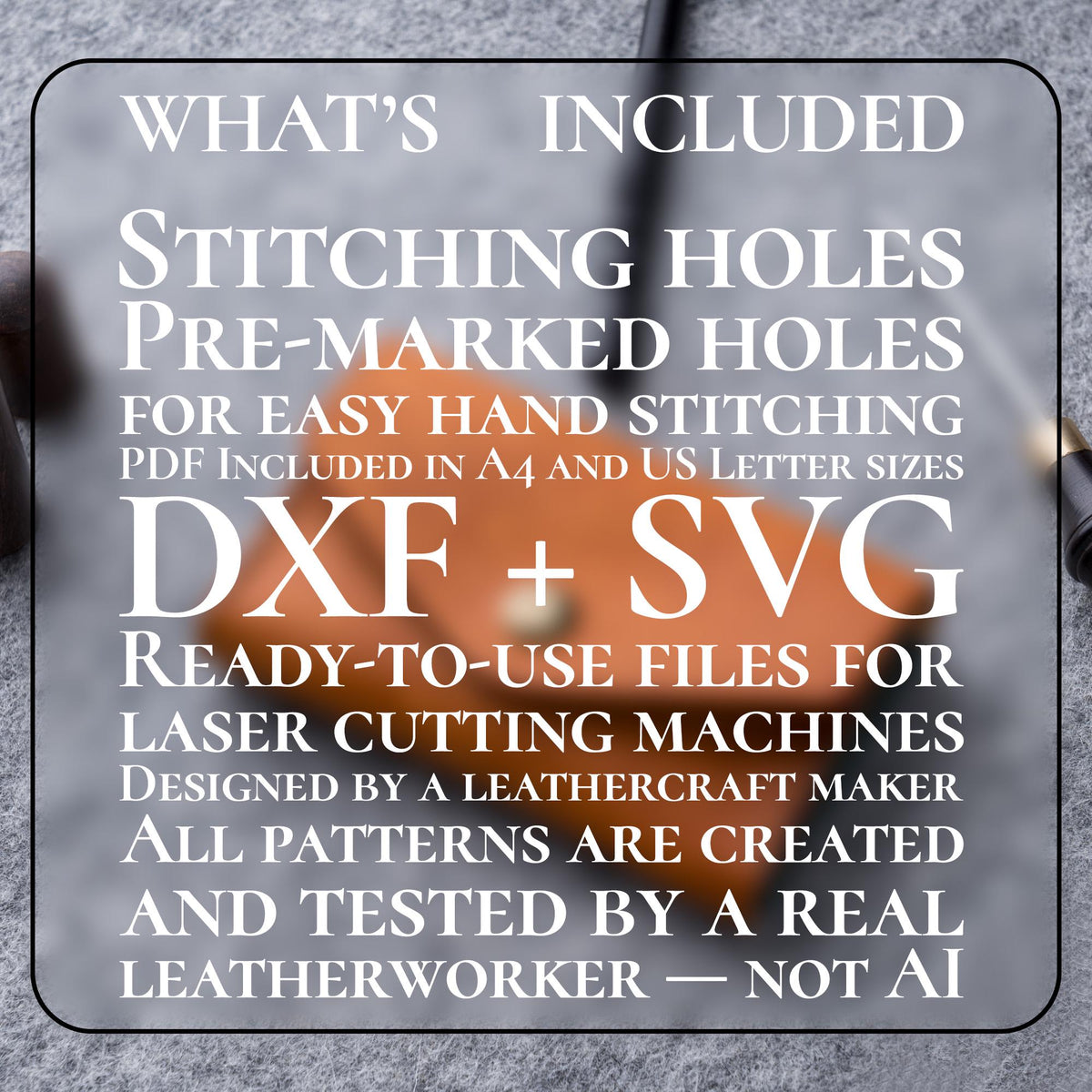 Leather Wallet Pattern PDF, Card Holder Template SVG DXF