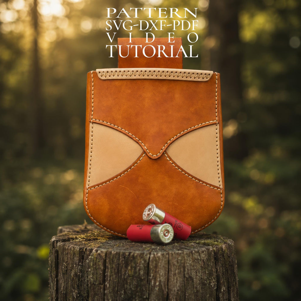 Cartridge Pouch Leather Pattern PDF, DXF & SVG Files