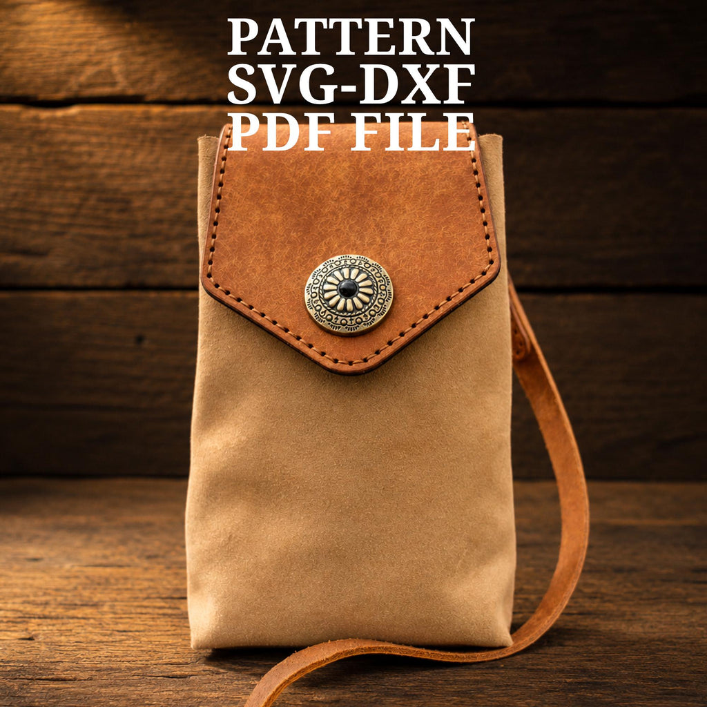 Phone Bag Pattern PDF, Crossbody Phone Pouch Template, SVG DXF