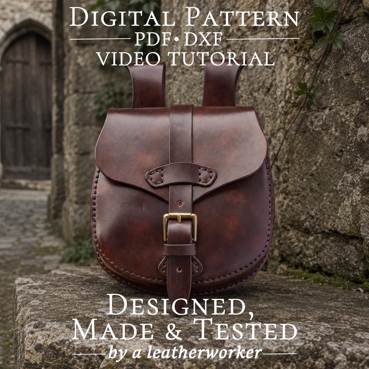 Medieval Leather Belt Bag Pattern: DIY Pouch (PDF Pattern)