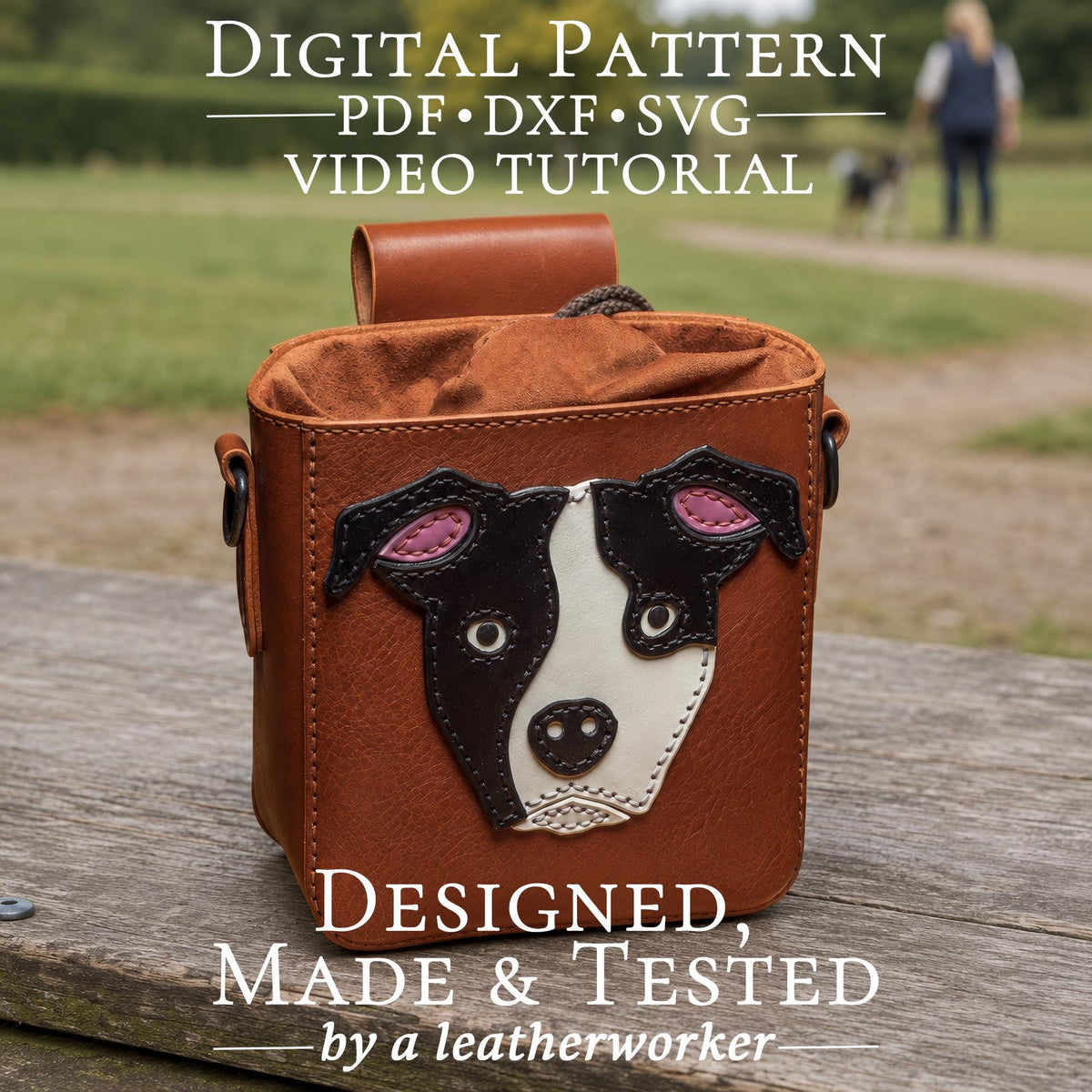 Dog Treat Bag Leather Pattern, PDF DXF SVG Reward Pouch
