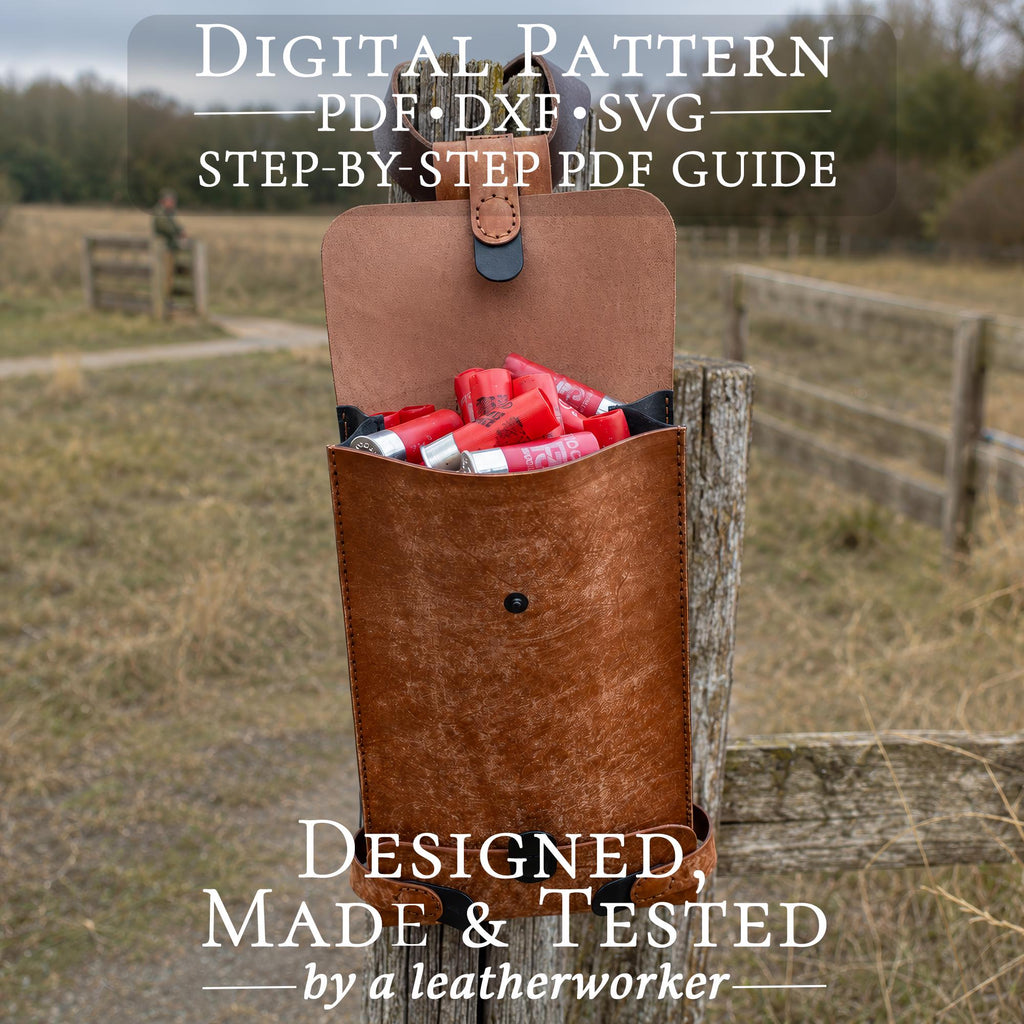 Shell Bag Pattern PDF, Trap Shooting Pouch, Shotgun Shell Bag DXF SVG