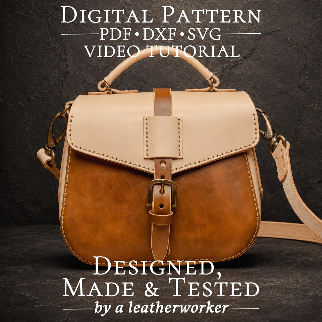 Crossbody Bag Pattern PDF, Leather Shoulder Bag Pattern DXF