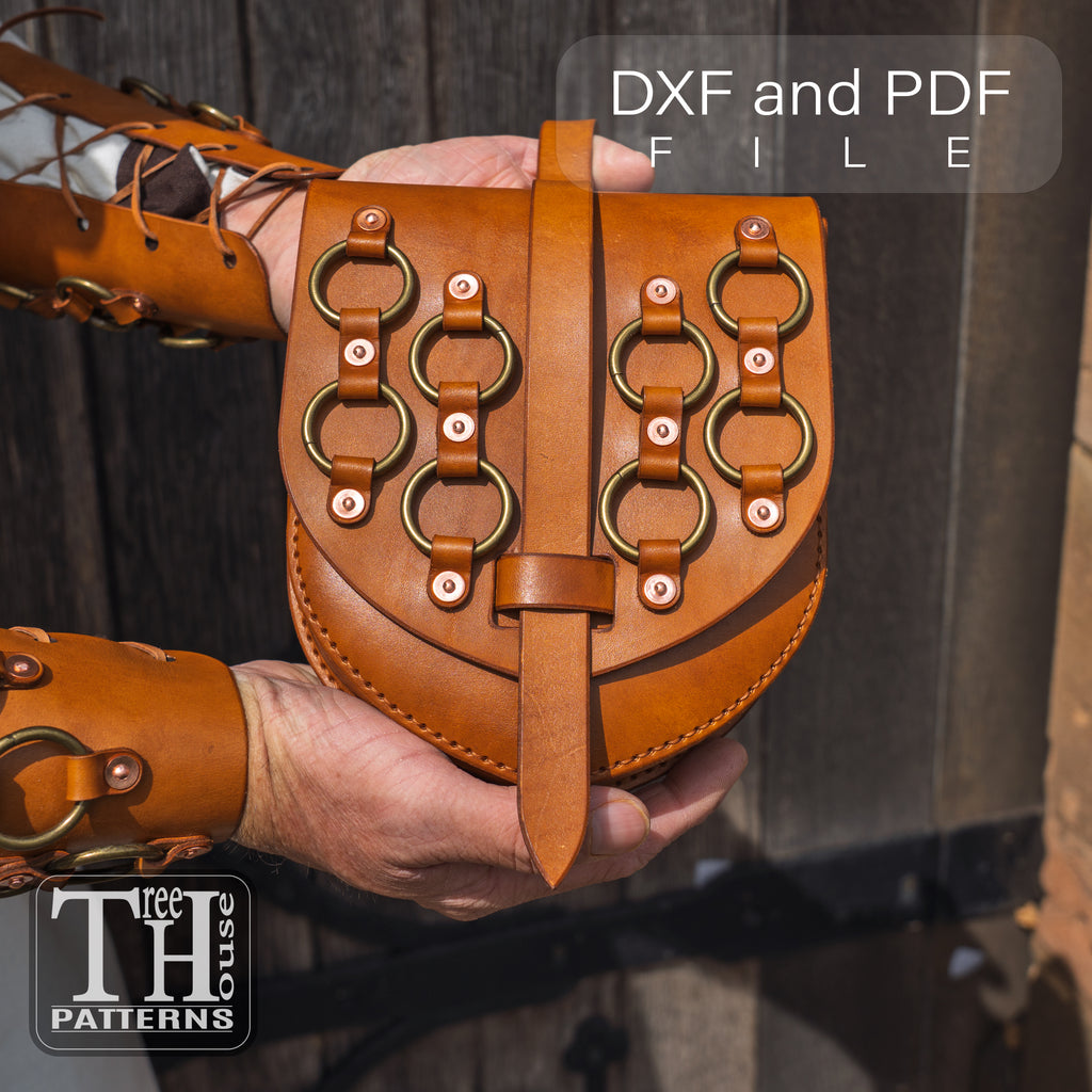 Medieval Leather Belt Bag Pattern – Knight Style PDF & DXF