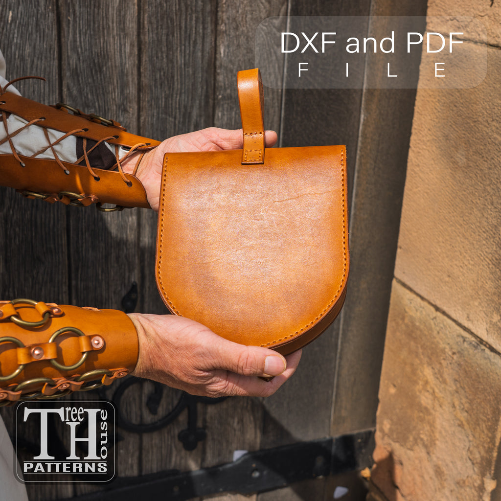 Medieval Leather Belt Bag Pattern – Knight Style PDF & DXF