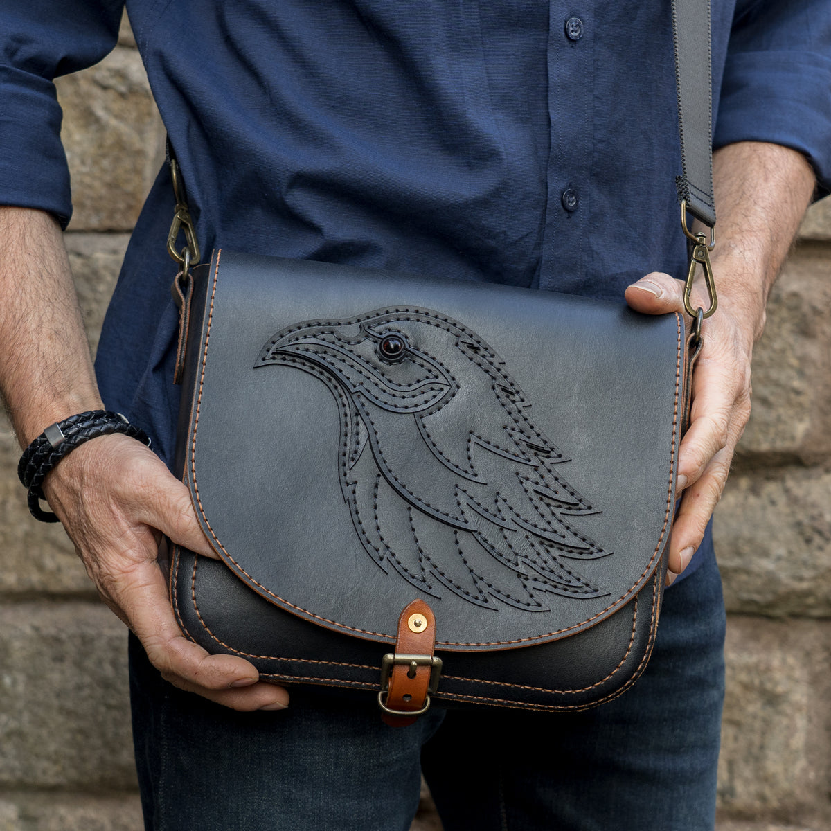 Leather Crossbody Bag Pattern – Raven PDF, DXF & SVG