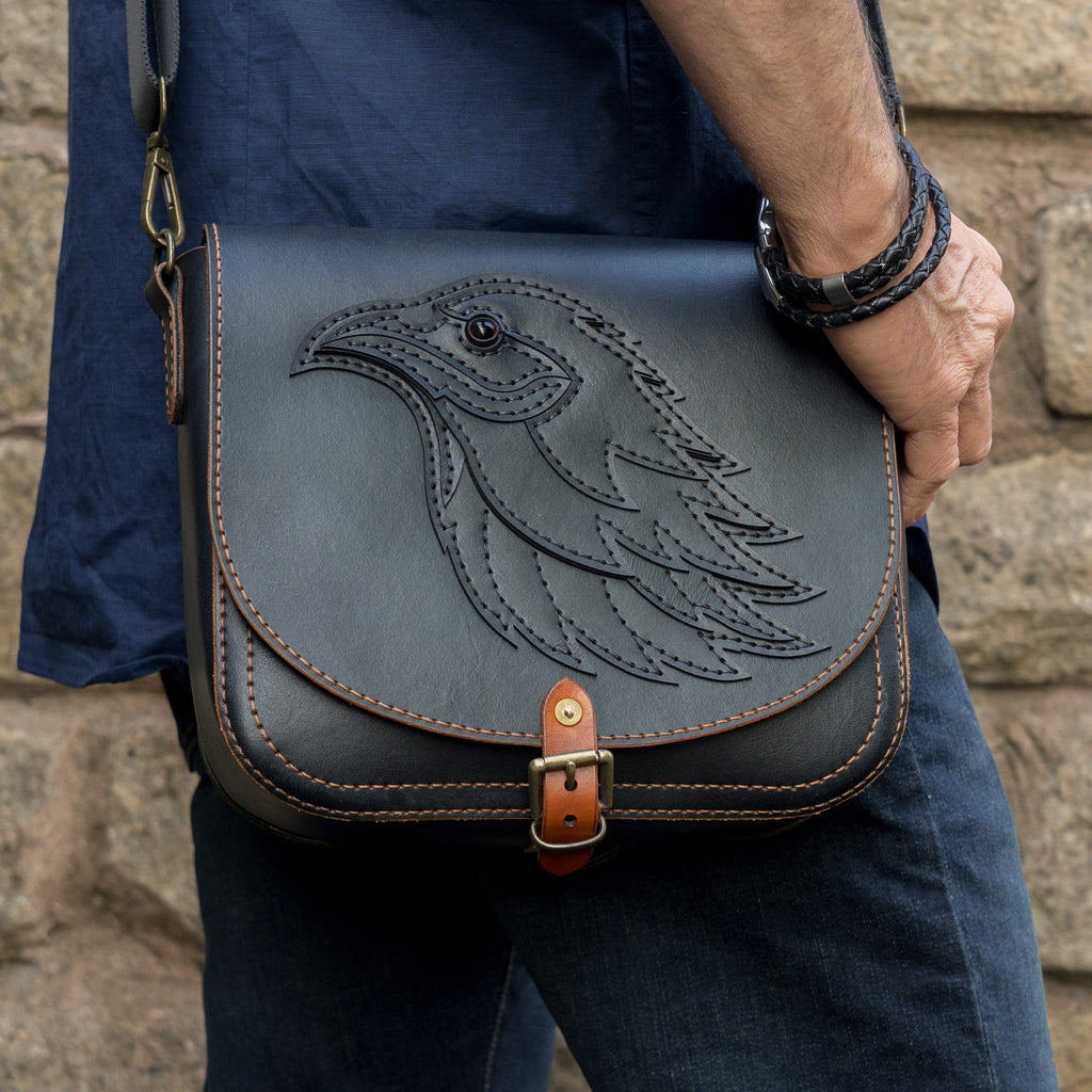 Leather Crossbody Bag Pattern – Raven PDF, DXF & SVG