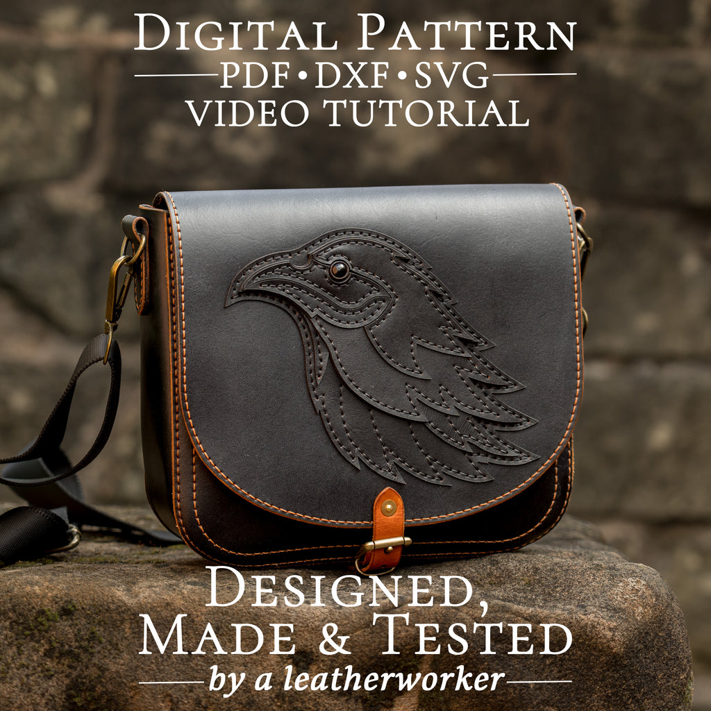 Leather Crossbody Bag Pattern – Raven PDF, DXF & SVG